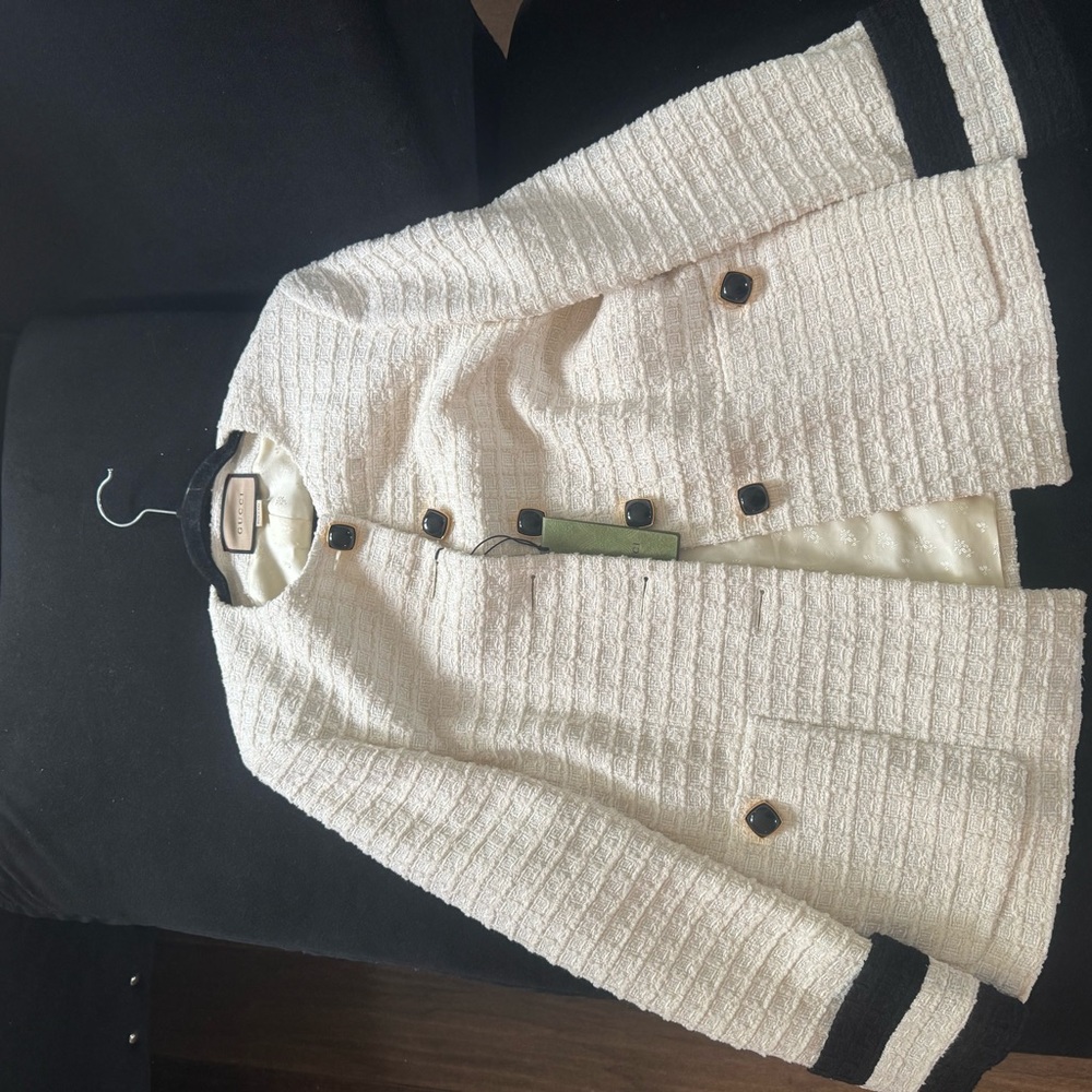 GUCCI Collarless Tweed Jacket